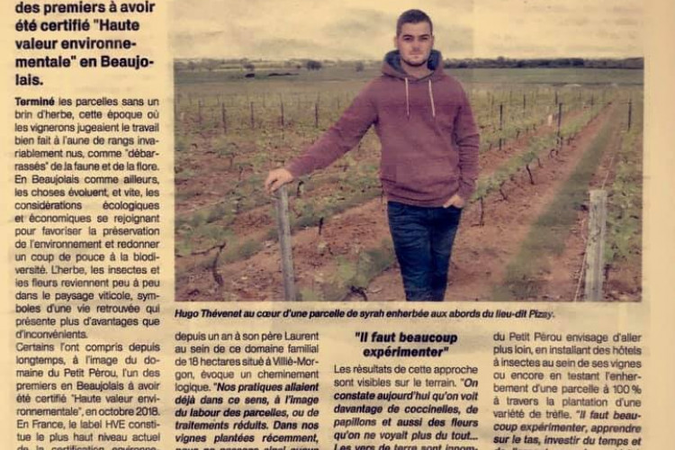  Article on Hugo and Petit Pérou in the regional newspaper